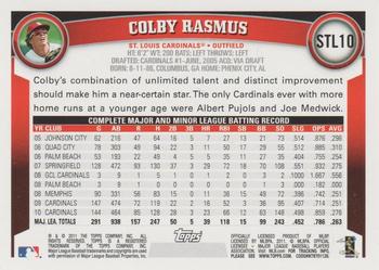 2011 Topps St. Louis Cardinals #STL10 Colby Rasmus Back