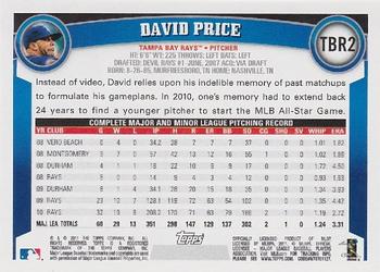 2011 Topps Tampa Bay Rays #TBR2 David Price Back