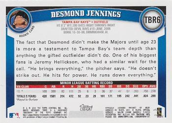 2011 Topps Tampa Bay Rays #TBR6 Desmond Jennings Back