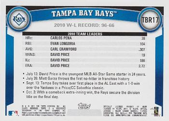 2011 Topps Tampa Bay Rays #TBR17 Tropicana Field Back