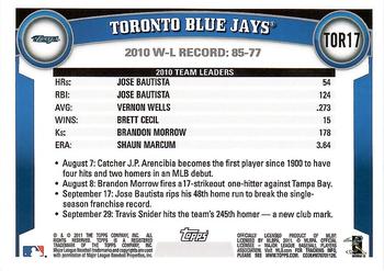 2011 Topps Toronto Blue Jays #TOR17 Rogers Centre Back