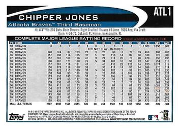 2012 Topps Atlanta Braves #ATL1 Chipper Jones Back