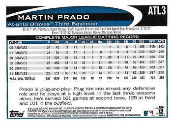 2012 Topps Atlanta Braves #ATL3 Martin Prado Back