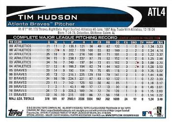 2012 Topps Atlanta Braves #ATL4 Tim Hudson Back