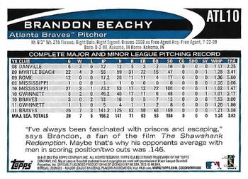 2012 Topps Atlanta Braves #ATL10 Brandon Beachy Back