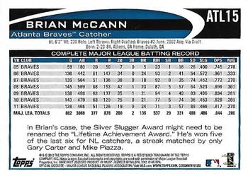 2012 Topps Atlanta Braves #ATL15 Brian McCann Back