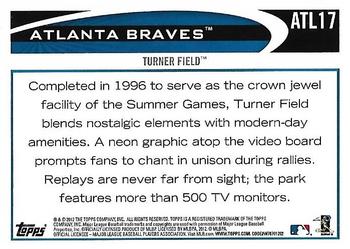 2012 Topps Atlanta Braves #ATL17 Turner Field Back