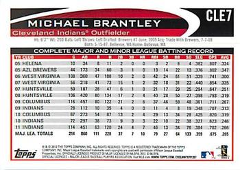 2012 Topps Cleveland Indians #CLE7 Michael Brantley Back