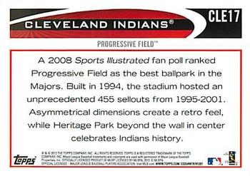 2012 Topps Cleveland Indians #CLE17 Progressive Field Back