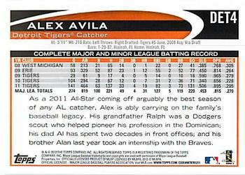 2012 Topps Detroit Tigers #DET4 Alex Avila Back
