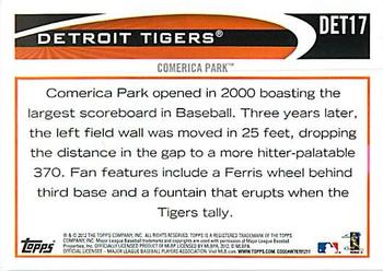 2012 Topps Detroit Tigers #DET17 Comerica Park Back