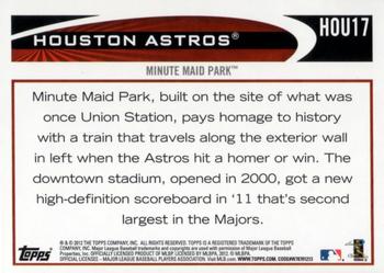 2012 Topps Houston Astros #HOU17 Minute Maid Park Back