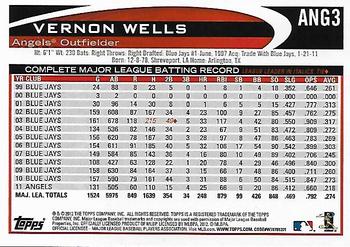2012 Topps Los Angeles Angels #ANG3 Vernon Wells Back