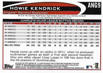 2012 Topps Los Angeles Angels #ANG9 Howie Kendrick Back