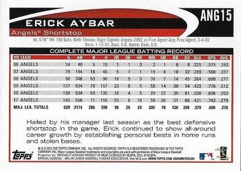 2012 Topps Los Angeles Angels #ANG15 Erick Aybar Back