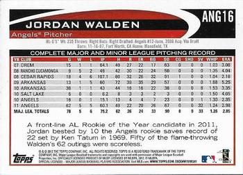 2012 Topps Los Angeles Angels #ANG16 Jordan Walden Back