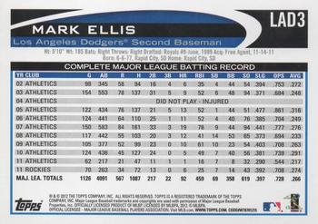 2012 Topps Los Angeles Dodgers #LAD3 Mark Ellis Back