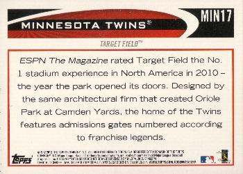 2012 Topps Minnesota Twins #MIN17 Target Field Back