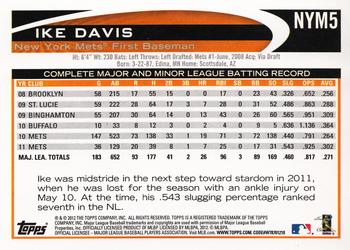 2012 Topps New York Mets #NYM5 Ike Davis Back