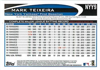 2012 Topps New York Yankees #NYY9 Mark Teixeira Back