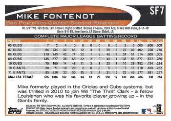 2012 Topps San Francisco Giants #SF7 Mike Fontenot Back