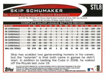 2012 Topps St. Louis Cardinals #STL8 Skip Schumaker Back
