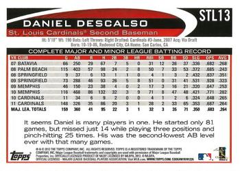 2012 Topps St. Louis Cardinals #STL13 Daniel Descalso Back