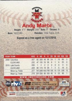 2011 Choice Indianapolis Indians #NNO Andy Marte Back