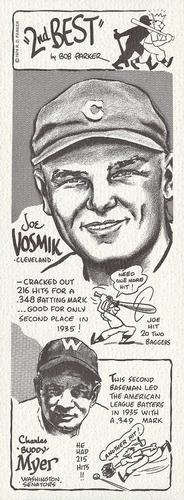 1974 Bob Parker 2nd Best #14 Joe Vosmik / Buddy Myer Front