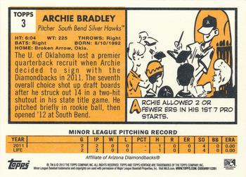 2012 Topps Heritage Minor League #3 Archie Bradley Back