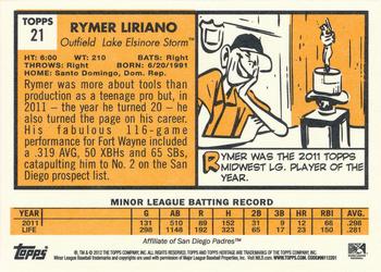 2012 Topps Heritage Minor League #21 Rymer Liriano Back