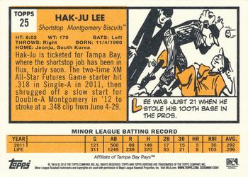 2012 Topps Heritage Minor League #25 Hak-Ju Lee Back