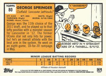 2012 Topps Heritage Minor League #80 George Springer Back
