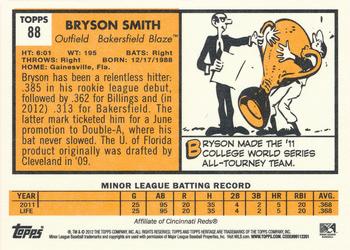 2012 Topps Heritage Minor League #88 Bryson Smith Back