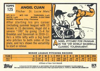 2012 Topps Heritage Minor League #125 Angel Cuan Back