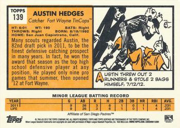2012 Topps Heritage Minor League #139 Austin Hedges Back