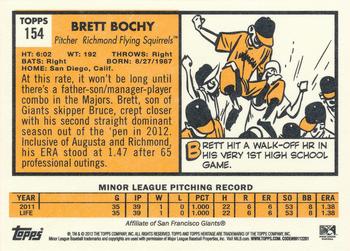 2012 Topps Heritage Minor League #154 Brett Bochy Back