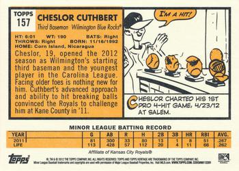 2012 Topps Heritage Minor League #157 Cheslor Cuthbert Back
