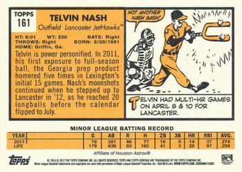 2012 Topps Heritage Minor League #161 Telvin Nash Back