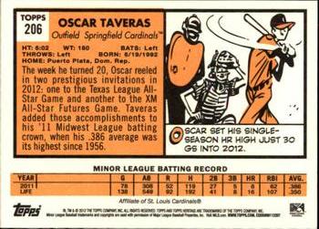2012 Topps Heritage Minor League #206 Oscar Taveras Back