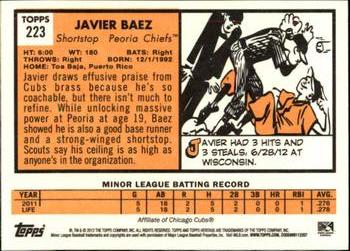 2012 Topps Heritage Minor League #223 Javier Baez Back