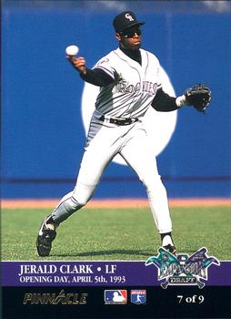 1993 Pinnacle - Expansion Draft Opening Day #7 Jerald Clark / Jeff Conine Front