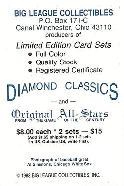1982-83 Diamond Classics #NNO Promo Card Back