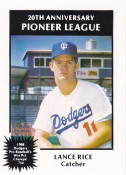 1988 Sport Pro Great Falls Dodgers #7 Lance Rice Front