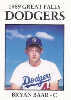 1989 Sport Pro Great Falls Dodgers #19 Bryan Baar Front