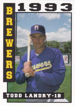 1993 Sport Pro Helena Brewers #9 Todd Landry Front
