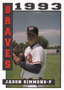 1993 Sport Pro Idaho Falls Braves #10 Jason Simmons Front