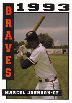 1993 Sport Pro Idaho Falls Braves #13 Marcel Johnson Front