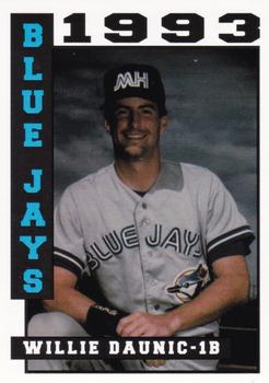 1993 Sport Pro Medicine Hat Blue Jays #7 Willie Daunic Front
