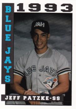 1993 Sport Pro Medicine Hat Blue Jays #12 Jeff Patzke Front